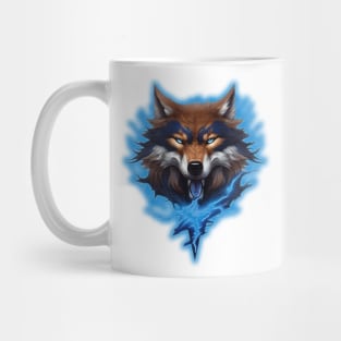 lightning wolf Head Mug